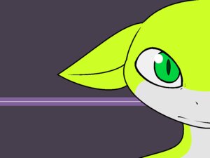 Rating: Safe Score: 0 Tags: ambiguous_gender anthro close-up darkdoomer e621 ears_down fluo glistening glistening_eyes green_body green_eyes lizard pivoted_ears reptile scalie simple_background solo User: bunchy7s