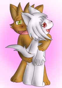 Rating: Questionable Score: 0 Tags: ambiguous_gender anthro butt butt_grab canid canine canis domestic_dog duo e621 green_eyes hand_on_butt mammal raised_tail red_eyes tail unknown_artist User: bunchy7s