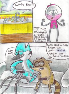Rating: Safe Score: 0 Tags: 3_toes 4_fingers animate_inanimate anthro avian barefoot beak benson_dunwoody bird blue_jay brown_body brown_feathers candy cartoon_network comic controller corvid day dessert dialogue e621 english_text feathers feet fingers food furniture game_controller gaming group gumball_(candy) gumball_machine hi_res holding_controller holding_object humanoid inside jay_(bird) male mammal mordecai_(regular_show) new_world_jay nude open_mouth oscine passerine plate playing_video_game procyonid raccoon regular_show rigby_(regular_show) sink sitting sky sofa speech_bubble tail teeth text toes toony toothed_beak unknown_artist window User: bunchy7s