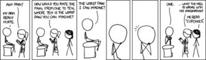 Rating: Questionable Score: 0 Tags: ambiguous_gender black_and_white cc-by-nc clipboard comic creative_commons cueball_(xkcd) cupcakes_(mlp_fanfic) doctor e621 english_text friendship_is_magic grandfathered_content hasbro holding_clipboard holding_object imagination medical megan_(xkcd) monochrome my_little_pony pain ponytail_(xkcd) randall_munroe simple_background stick_figure text third-party_edit white_background xkcd User: bunchy7s