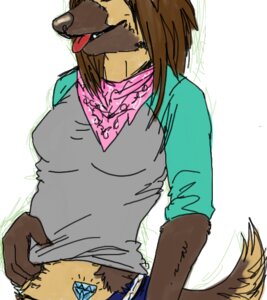 Rating: Questionable Score: 0 Tags: anthro canid canine canis clothed clothing decaf decaf_(character) domestic_dog e621 female mammal midriff solo tail tattoo torso_shot User: bunchy7s