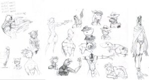 Rating: Questionable Score: 0 Tags: anthro aquatic ayato breasts duo e621 female fish graphite_(artwork) greyscale hyena male mammal monochrome multiple_images shark simple_background sketch sketch_page solo spotted_hyena traditional_media_(artwork) white_background User: bunchy7s