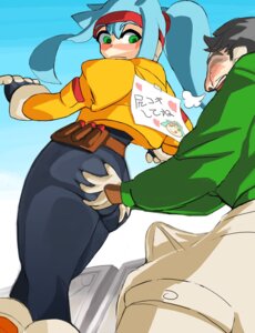 Rating: Explicit Score: 0 Tags: ashe_(megaman_zx) ass ass_grab blue_hair blush blushing erection female green_eyes heavy_breathing jacket japanese_text looking_at_penis looking_back looking_down machbow male mega_man mega_man_zx penis rule34 surprise surprised User: bunchy7s