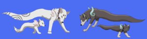 Rating: Safe Score: 0 Tags: ambiguous_gender black_nose blue_background canid canine canis chibi compression_artifacts domestic_dog e621 feral fur ghost_tail grey_body grey_eyes grey_fur grey_inner_ear group hakubi kekkaishi kitrei_sirto madarao_(kekkaishi) mammal simple_background white_body white_fur white_paws young young_feral User: bunchy7s