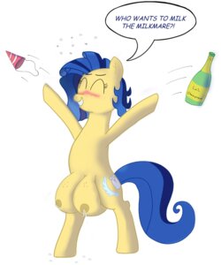 Rating: Questionable Score: 0 Tags: 99_(other_artist) alcohol beverage blush champagne e621 earth_pony english_text equid equine fan_character female feral food hair hasbro hi_res horse mammal milk milky_way_(flash_equestria) multicolored_hair my_little_pony pony solo tail teats text two_tone_hair User: bunchy7s