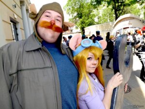 Rating: Safe Score: 0 Tags: animal_humanoid blue_eyes chip_'n_dale_rescue_rangers clothing cosplay coveralls disney duo e621 eyewear eyewear_on_head facial_hair female gadget_hackwrench goggles grandfathered_content hair human humanoid jacket male mammal monterey_jack_(cdrr) mouse murid murine mustache orange_hair real rodent russia russian_federation tools topwear unknown_artist voronezh voronezh_oblast wrench User: bunchy7s