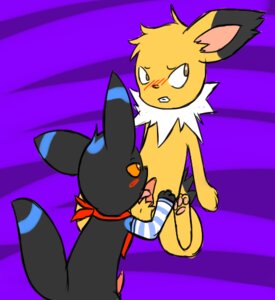 Rating: Explicit Score: 0 Tags: 3_toes alternate_color anthro blush canid canine clothing duo e621 eeveelution erection feet generation_1_pokemon generation_2_pokemon genitals jack_(shinyumbre) jolteon kerchief knot male male/male mammal nintendo open_mouth paws penis pokemon pokemon_(species) purple_background shiny_pokemon shinyumbre simple_background toes umbreon User: bunchy7s