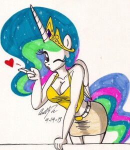 Rating: Safe Score: 0 Tags: 2013 anthro anthrofied blowing_kiss bottomwear breasts cleavage clothed clothing crown e621 equid equine feathered_wings feathers female friendship_is_magic gold_(metal) hair hasbro headgear heart_symbol hi_res horn looking_at_viewer mammal multicolored_hair my_little_pony mythological_creature mythological_equine mythology newyorkx3 one_eye_closed princess_celestia_(mlp) purple_eyes skirt solo sparkles white_body white_feathers winged_unicorn wings wink User: bunchy7s