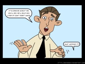 Rating: Questionable Score: 0 Tags: 1boy badassk9 black_frame blue_background brown_hair clothed disney james_timothy_possible kim_possible male male_only necktie rule34 straight_hair tagme text User: bunchy7s