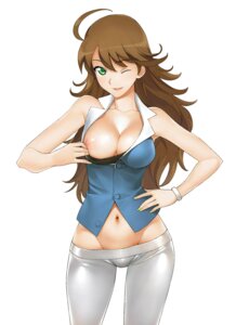 Rating: Questionable Score: 0 Tags: a1 ahoge awakened_miki bracelet breast_slip breasts brown_hair cameltoe color female female_only fusion green_eyes gundam gundam_00 highres hips hoshii_miki hoshii_miki_(awakened) human idolmaster jewelry long_hair lowleg lowleg_pants mound_of_venus nail_polish navel nipples one_breast_out pants pussy rule34 shirt_pull smile solo sumeragi_lee_noriega tight_pants wide_hips wink User: bunchy7s