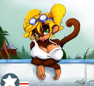Rating: Safe Score: 0 Tags: anthro big_breasts blonde_hair breasts cleavage clothed clothing cloud e621 ear_piercing fan_character female green_eyes hair haplorhine huge_breasts looking_at_viewer mammal mario_bros monkey neokat nintendo outside piercing primate sky smile solo tail ukiki yoshi's_island User: bunchy7s