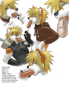 Rating: Explicit Score: 0 Tags: anthro black_nose blonde_hair blue_eyes bodily_fluids canid canine cigarette clothing cloud_strife condom cosplay costume coy_(character) cum cum_drip cum_on_chin cum_on_face cum_on_lips cum_on_penis cum_on_tongue digital_media_(artwork) dripping e621 english_text erection final_fantasy final_fantasy_vii fox fur genital_fluids genitals gideon green_eyes growth hair half-closed_eyes half-erect heart_symbol humanoid_genitalia humanoid_penis looking_down male mammal melee_weapon multicolored_body narrowed_eyes orange_body orange_fur pawpads paws penis penis_tongue profile sexual_barrier_device shirt short_hair simple_background smoking snout solo spiky_hair square_enix sword sword_on_back text tongue tongue_out topwear unusual_anatomy unusual_genitalia_placement unusual_penis_placement weapon weapon_on_back wearing_condom white_background white_body white_fur User: bunchy7s