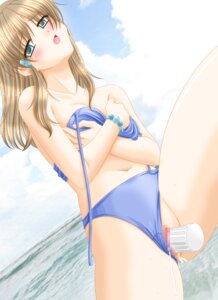Rating: Explicit Score: 0 Tags: bikini blush censored covering dildo female highres human pussy rule34 swimsuit User: bunchy7s