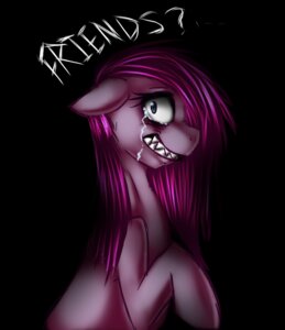 Rating: Safe Score: 0 Tags: 2013 black_background blue_eyes bodily_fluids creepy e621 earth_pony english_text equid equine female feral friendship_is_magic fur grin hair half-length_portrait hasbro hi_res horse looking_at_viewer mammal missmixi my_little_pony pink_body pink_fur pink_hair pinkamena_(mlp) pinkie_pie_(mlp) pony portrait simple_background smile solo tears text User: bunchy7s
