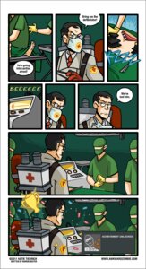 Rating: Safe Score: 0 Tags: alpha_channel award awkwardzombie border comic defibrillator dialogue doctor e621 english_text grandfathered_content group human humor katie_tiedrich male mammal medic_(team_fortress_2) medical medical_instrument not_furry patient scientific_instrument surgeon surgical_light team_fortress_2 text transparent_border trophy valve valve_corporation User: bunchy7s