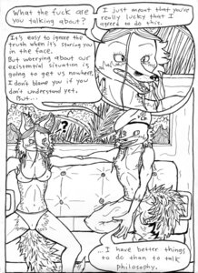 Rating: Questionable Score: 0 Tags: anthro black_and_white breasts canid canine clothed clothing comic dialogue duo e621 english_text female fox hi_res imminent_sex male mammal monochrome pen_(artwork) profanity teeth text traditional_media_(artwork) triadfox User: bunchy7s