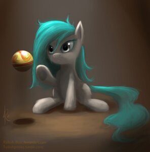 Rating: Safe Score: 0 Tags: 2012 ball brown_background e621 earth_pony equid equine fan_character female feral green_hair grey_eyes hair hasbro horse kinesis mammal my_little_pony pony quadruped raikoh-illust simple_background solo tail text url User: bunchy7s