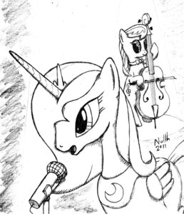 Rating: Safe Score: 0 Tags: bow_(feature) bow_(stringed_instrument) bow_tie bowed_string_instrument cello duo e621 earth_pony equid equine female friendship_is_magic hasbro horse mammal monochrome music musical_instrument my_little_pony nullh octavia_(mlp) pony princess_luna_(mlp) simple_background singing string_instrument white_background User: bunchy7s