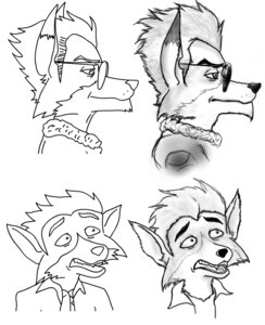 Rating: Safe Score: 0 Tags: a_fox_in_space anthro canid canine duo e621 fox fox_mccloud fredryk_phox james_mccloud male mammal monochrome nintendo paintchat simple_background star_fox white_background User: bunchy7s