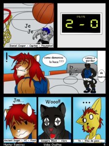 Rating: Safe Score: 0 Tags: 3:4 anthro blue_hair canid canine canis comic cougar domestic_cat e621 english_text felid feline felis hair hunterramirez lion male mammal mane pantherine red_hair tail text wolf User: bunchy7s