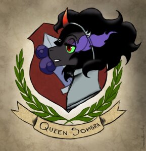 Rating: Safe Score: 0 Tags: 2013 black_eyebrows black_hair crossgender crown dunnowhattowrite e621 english_text equid equine eyebrows eyelashes female friendship_is_magic green_sclera hair hasbro headgear headshot_portrait horn king_sombra_(mlp) mammal melee_weapon mtf_crossgender my_little_pony mythological_creature mythological_equine mythology portrait queen red_eyes royalty signature solo sword teeth text unicorn weapon User: bunchy7s