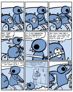 Rating: Safe Score: 0 Tags: 2011 ambiguous_gender anthro avian bear beartato bird comic dialogue digital_media_(artwork) duo e621 embarrassed english_text flashback high_school humor katana mammal melee_weapon memory nedroid poison reginald_(nedroid) school school_hallway speech_bubble suicide suicide_attempt sword text weapon User: bunchy7s