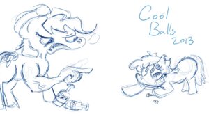 Rating: Questionable Score: 0 Tags: 2013 absurd_res abuse apple_bloom_(mlp) applejack_(mlp) bottle clothing container duo e621 earth_pony english_text equid equine female feral friendship_is_magic goatboy hasbro hat headgear headwear hi_res horse mammal monochrome my_little_pony pony simple_background sketch text vein white_background User: bunchy7s