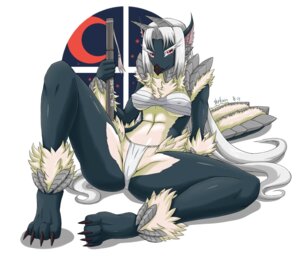 Rating: Questionable Score: 0 Tags: alternate_color anthro bandage beak blue_eyes capcom clothing crescent_moon e621 fanged_wyvern female hair monster_hunter moon night panties purple_hair skykain solo spread_legs spreading stygian_zinogre underwear window zinogre User: bunchy7s