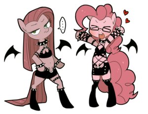 Rating: Questionable Score: 0 Tags: absolute_territory anthro belt bottomwear breasts clothing collar cosplay duo e621 earth_pony equid equine fangs female footwear friendship_is_magic hair hasbro heart_symbol high_heels horse knee_highs knee_socks kneesocks_daemon leather legwear mammal membrane_(anatomy) membranous_wings my_little_pony panty_and_stocking_with_garterbelt pink_hair pinkamena_(mlp) pinkie_pie_(mlp) pony scanty_daemon shoes skirt smile socks spiked_collar spikes teeth thigh_highs thigh_socks umeguru wings User: bunchy7s