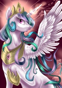 Rating: Safe Score: 0 Tags: 2013 crown cutie_mark e621 equid equine feathered_wings feathers female feral friendship_is_magic fur hair hasbro headgear horn jewelry long_hair mammal multicolored_hair my_little_pony mythological_creature mythological_equine mythology pony-slayer princess_celestia_(mlp) purple_eyes solo white_body white_feathers white_fur winged_unicorn wings User: bunchy7s