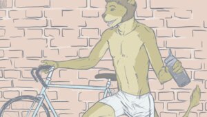 Rating: Safe Score: 0 Tags: 5_fingers anthro beverage bicycle bottle bottomwear brick brick_wall brown_hair clothed clothing container e621 felid fingers fur hair holding_bottle holding_container holding_object lion male mammal open_mouth ozinec pantherine shorts solo tail tail_tuft tan_body tan_fur topless tuft vehicle wall_(structure) water User: bunchy7s