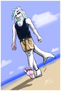Rating: Safe Score: 0 Tags: 5_toes anklet anthro aquatic bangs barefoot beach belt biped black_sclera blue_clothing blue_eyes blue_highlights blue_topwear border bottomwear brown_bottomwear brown_clothing clothing cloud colored_nails detailed_background dreadlocks dutch_angle e621 fangs feet fin fur grey_nails hair harp_seal highlights_(coloring) hindpaw humanoid_feet humanoid_hands jewelry lazertooth looking_at_viewer low-angle_view male mammal membrane_(anatomy) nails outside paws pink_membrane pinniped plantigrade pockets sand sea seal seaside shirt shorts signature sky soles solo tail tail_fin tank_top tayto teeth toes topwear walking water webbed_feet webbed_hands whiskers white_body white_border white_hair white_skin User: bunchy7s