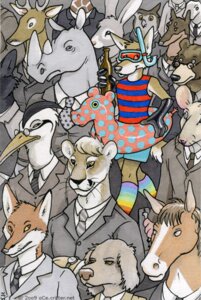 Rating: Safe Score: 0 Tags: 2009 accessory anthro avian bear bird business_suit businesswear canid canine canis clothed clothing contrast crowd deer domestic_dog duality e621 equid equine eyewear felid fox fully_clothed fur giraffe giraffid grey_body grey_fur group heron horn horse lagomorph leporid male mammal mouse murid murine necktie oce owl pantherine pelecaniform rabbit rainbow red_fox rhinoceros rodent snorkel suit true_fox wolf User: bunchy7s