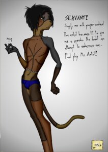 Rating: Questionable Score: 0 Tags: black_hair bulge clothed clothing dialogue e621 english_text hair male milo_nettle milo_nettle_(character) nipples patchwork_creature snap solo speedo swimwear tail text User: bunchy7s
