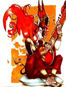 Rating: Safe Score: 0 Tags: antelope anthro bovid crossed_legs e621 ear_piercing ear_ring female full-length_portrait henna india mammal music musical_instrument opiumrevolution orange_theme piercing playing_music plucked_string_instrument portrait ring_piercing sitar sitting solo string_instrument tail traditional_media_(artwork) User: bunchy7s