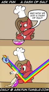Rating: Safe Score: 0 Tags: 2012 ask_pun batter blue_body blue_feathers blue_fur bowl brown_hair chef_hat clothing comic container dialogue duo e621 earth_pony english_text equid equine fan_character feathered_wings feathers female feral friendship_is_magic fur green_eyes hair hasbro hat headgear headwear horse humor mammal multicolored_hair my_little_pony mythological_creature mythological_equine mythology pegasus pony pun pun_pony rainbow rainbow_dash_(mlp) rainbow_hair salt salt_shaker tail text tumblr unknown_artist wings User: bunchy7s Rating: Safe Score: 0 Tags: 2012 ask_pun batter blue_body blue_feathers blue_fur bowl brown_hair chef_hat clothing comic container dialogue duo e621 earth_pony english_text equid equine fan_character feathered_wings feathers female feral friendship_is_magic fur green_eyes hair hasbro hat headgear headwear horse humor mammal multicolored_hair my_little_pony mythological_creature mythological_equine mythology pegasus pony pun pun_pony rainbow rainbow_dash_(mlp) rainbow_hair salt salt_shaker tail text tumblr unknown_artist wings User: bunchy7s