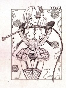 Rating: Explicit Score: 0 Tags: breasts clothing deathsmiles female female_only holding_whip looking_at_viewer monochrome nipple_piercing nipples piercing rosa_(deathsmiles) rule34 solo whip User: bunchy7s