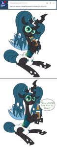 Rating: Questionable Score: 0 Tags: 2013 absurd_res arthropod bottle candy changeling_(mlp) chocolate chocolate_milk clothing comic container crinklebottomchrysalis dessert dialogue diaper e621 english_text female feral flavored_milk food friendship_is_magic green_eyes green_hair hair hasbro hi_res horn insect_wings looking_at_viewer milk my_little_pony queen_chrysalis_(mlp) solo tail text tumblr white_diaper wings User: bunchy7s