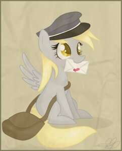 Rating: Safe Score: 0 Tags: absurd_res amber_eyes bag balloons504 blonde_hair blush border clothing derp_eyes derpy_hooves_(mlp) e621 envelope equid equine feathered_wings feathers female feral friendship_is_magic fur grey_body grey_feathers grey_fur hair hasbro hat headgear headwear heart_symbol hi_res letter long_hair mail mammal messenger_bag mouth_hold my_little_pony mythological_creature mythological_equine mythology pegasus shadow signature simple_background sitting smile solo tan_background wings yellow_border yellow_eyes User: bunchy7s