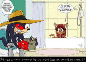 Rating: Questionable Score: 0 Tags: 2011 anthro bath bathing bathroom bathtub book breasts clothing comfortable cybernetic_arm cybernetic_leg cybernetic_limb dialogue domestic_cat duo e621 echidna english_text fan_character felid feline felis female hair hat headgear headwear in_abyss lothar_(lotharhex) male mammal monotreme nude raye_(in_abyss) red_eyes red_hair sega sonic_the_hedgehog_(series) tail text toilet toilet_use water User: bunchy7s