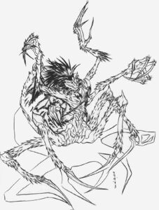 Rating: Safe Score: 0 Tags: ambiguous_gender ananasi_(world_of_darkness) arachnid arthropod claws e621 ear_piercing feral melissa_uran monochrome monster multi_eye multi_limb pedipalps piercing signature solo spider werearachnid werecreature werespider werewolf_the_apocalypse white_wolf_publishing world_of_darkness_(series) User: bunchy7s