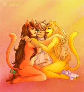 Rating: Questionable Score: 0 Tags: :d abstract_background accessory angelina_onyx anthro black_hair blonde_hair blue_eyes bow_(feature) bow_accessory bow_ribbon breasts brown_hair brown_nose casual_nudity clothing deity demon domestic_cat e621 felid feline felis female footwear green_eyes group hair hair_accessory hair_bow hair_ribbon hi_res hug long_hair mammal mostly_nude natasha_onyx navel nude one_eye_closed open_mouth orange_body pink_nose red_eyes regina_kukklitaat_santkitankni ribbons sandals shoes simple_background smile stripes tail tasteful_nudity torheit-die-katze wink yellow_body User: bunchy7s