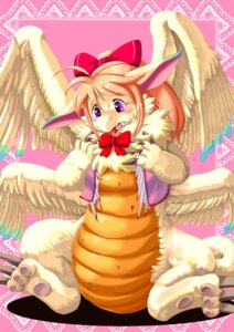 Rating: Safe Score: 0 Tags: 2008 claws clothing e621 edmol feathered_wings feathers female flammie mana_(series) shirt solo square_enix tail teeth topwear transformation wings User: bunchy7s