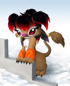 Rating: Safe Score: 0 Tags: 2009 alien black_claws black_hair brown_body brown_fur chest_tuft claws countershading disney e621 ear_piercing experiment_(lilo_and_stitch) eyelashes fan_character female fur hair lilo_and_stitch multicolored_hair piercing pink_nose red_eyes red_hair ribera snow soda_(ribera) solo tail tuft two_tone_hair white_body white_countershading User: bunchy7s