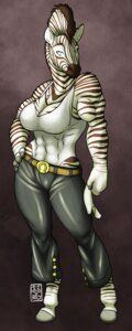 Rating: Questionable Score: 0 Tags: 2011 abs anthro bare_shoulders barefoot belt big_breasts biped blue_eyes bottomwear breasts cleavage clothed clothing desert_angels e621 equid equine feet female hooves leather leather_bottomwear leather_clothing leather_pants legwear looking_at_viewer mammal mohawk muscular muscular_anthro muscular_female pants razor_(rickgriffin) rick_griffin shirt solo stripes tank_top topwear zebra User: bunchy7s