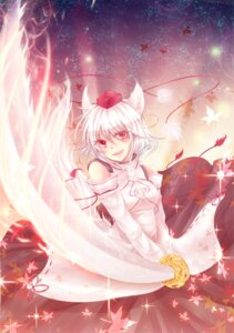 Rating: Safe Score: 0 Tags: animal_humanoid armwear asian_clothing bare_shoulders blush bottomwear canid canid_humanoid canine canine_humanoid canis clothing detached_sleeves dog_humanoid domestic_dog e621 east_asian_clothing female fire hair hat headgear headwear humanoid japanese_clothing leaf mammal mammal_humanoid melee_weapon miko_outfit mokoppe momiji_inubashiri open_mouth red_eyes short_hair skirt smile solo sword tokin_hat touhou weapon white_hair User: bunchy7s