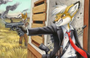 Rating: Safe Score: 0 Tags: 2013 5_fingers accessory aiming angry anthro ar-15 averious black_body black_fur black_nose blood blood_on_clothing bodily_fluids canid canine claws clothed clothing collared_shirt day detailed dipstick_ears dress_shirt e621 ear_markings ear_piercing fennec_fox field fingers fox fully_clothed fur grass group gun hair handgun heterochromia holding_gun holding_object holding_ranged_weapon holding_weapon holster jacket kacey looking_aside male mammal markings multicolored_ears necktie orange_body orange_fur outside outstretched_arm piercing pistol plant ranged_weapon rifle shirt short_hair sky smile smoke solo_focus standing suit teeth topwear torn_clothing true_fox undead walther_ppq weapon white_body white_fur white_hair zombie zombie_apocalypse User: bunchy7s