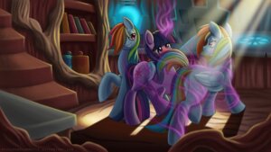Rating: Safe Score: 0 Tags: 16:9 2012 blue_body blue_feathers blue_fur blush book bookshelf clone cutie_mark detailed_background e621 equid equine eye_contact feathered_wings feathers female female/female feral friendship_is_magic fur furniture grin group hair hasbro horn inside licking licking_lips light looking_at_another looking_back magic magic_user mammal multicolored_hair my_little_pony mythological_creature mythological_equine mythology nyuuchandiannepie pegasus purple_body purple_eyes purple_fur purple_hair quadruped rainbow_dash_(mlp) rainbow_hair rear_view seductive self_lick smile stairs sunlight tail tongue tongue_out twilight_sparkle_(mlp) two_tone_hair unicorn widescreen wings wood User: bunchy7s