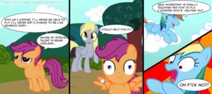 Rating: Safe Score: 0 Tags: blue_body blue_feathers blue_fur cloud comic derpy_hooves_(mlp) e621 english_text equid equine feathered_wings feathers female feral friendship_is_magic fur group hair hasbro hi_res mammal multicolored_hair my_little_pony mythological_creature mythological_equine mythology outside pegasus plant quadruped rainbow_dash_(mlp) rainbow_hair scootaloo_(mlp) sky tail text tree uhoh veggie55 wings wood young young_feral User: bunchy7s