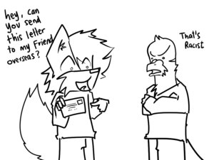 Rating: Safe Score: 0 Tags: 4:3 anthro arrwulf avian bird canid canine canis cere_(anatomy) columbid domestic_pigeon duo e621 homing_pigeon humor joke letter male mammal monochrome pigeon racism tail text wolf User: bunchy7s Rating: Safe Score: 0 Tags: 4:3 anthro arrwulf avian bird canid canine canis cere_(anatomy) columbid domestic_pigeon duo e621 homing_pigeon humor joke letter male mammal monochrome pigeon racism tail text wolf User: bunchy7s
